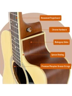 MX By 3rd Avenue Performance Series Acoustic Guitar Full Size Guitar Package - Natural 10 MX By 3rd Avenue Performance Series Acoustic Guitar Full Size Guitar Package - Natural -Digital Station UW8GR SQ4 0000000088 NO COLOR SLd2