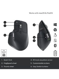 Logitech MX Master 3S Performance Wireless Mouse 12 Logitech MX Master 3S Performance Wireless Mouse -Digital Station UZGCQ SQ6 0000000527 GRAPHITE SLd2