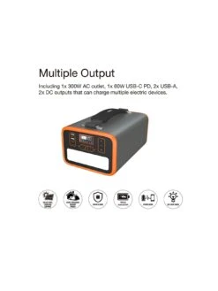 Energizer Power Station 307.2Wh(96,000mAh)AC/DC 300W Outlet, 1xUSB-C PD-65W, 2xUSB-A QC3.0 Power Bank Backup Outdoor Travel Camping Emergency Home -Digital Station UZK4A SQ3 0000000099 N A SLa