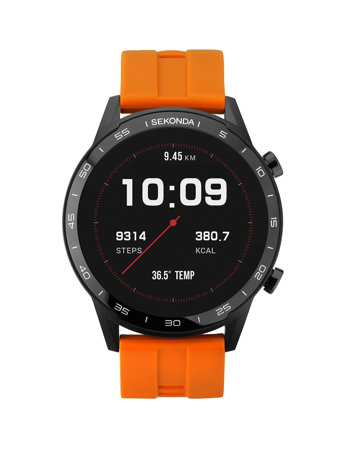 Sekonda Active Men's Silicone Strap Smartwatch - Orange/Black 1 Sekonda Active Men's Silicone Strap Smartwatch - Orange/Black
