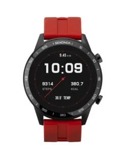 Sekonda Active Men's Silicone Strap Smartwatch - Red/Black