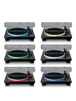 Lenco LS-50LED - Turntable With Speakers, Lights And Music Digitisation -Digital Station V3R73 SQ3 0000000004 BLACK SLa