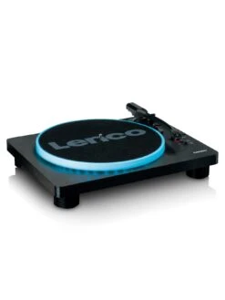 Lenco LS-50LED - Turntable With Speakers, Lights And Music Digitisation -Digital Station V3R73 SQ4 0000000004 BLACK SLd