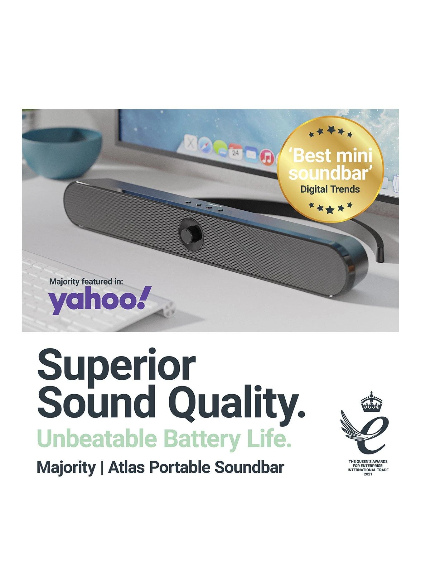 Majority Atlas PC Bluetooth Soundbar/Speaker 20W 2 Majority Atlas PC Bluetooth Soundbar/Speaker 20W - Image 2