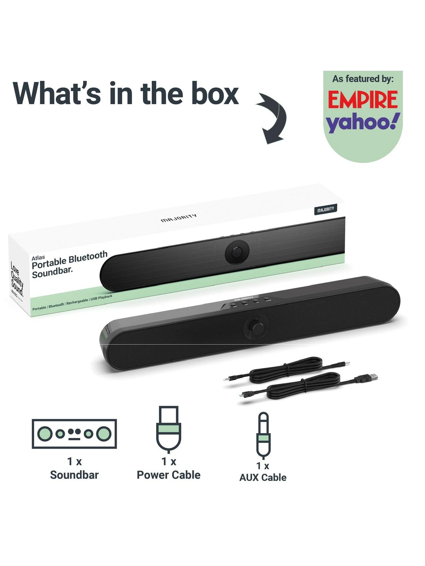 Majority Atlas PC Bluetooth Soundbar/Speaker 20W 6 Majority Atlas PC Bluetooth Soundbar/Speaker 20W - Image 6