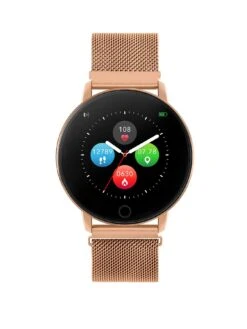 Reflex Active Series 5 Smart Watch With Heart Rate Monitor, Colour Touch Screen And Rose Gold Stainless Steel Mesh Strap