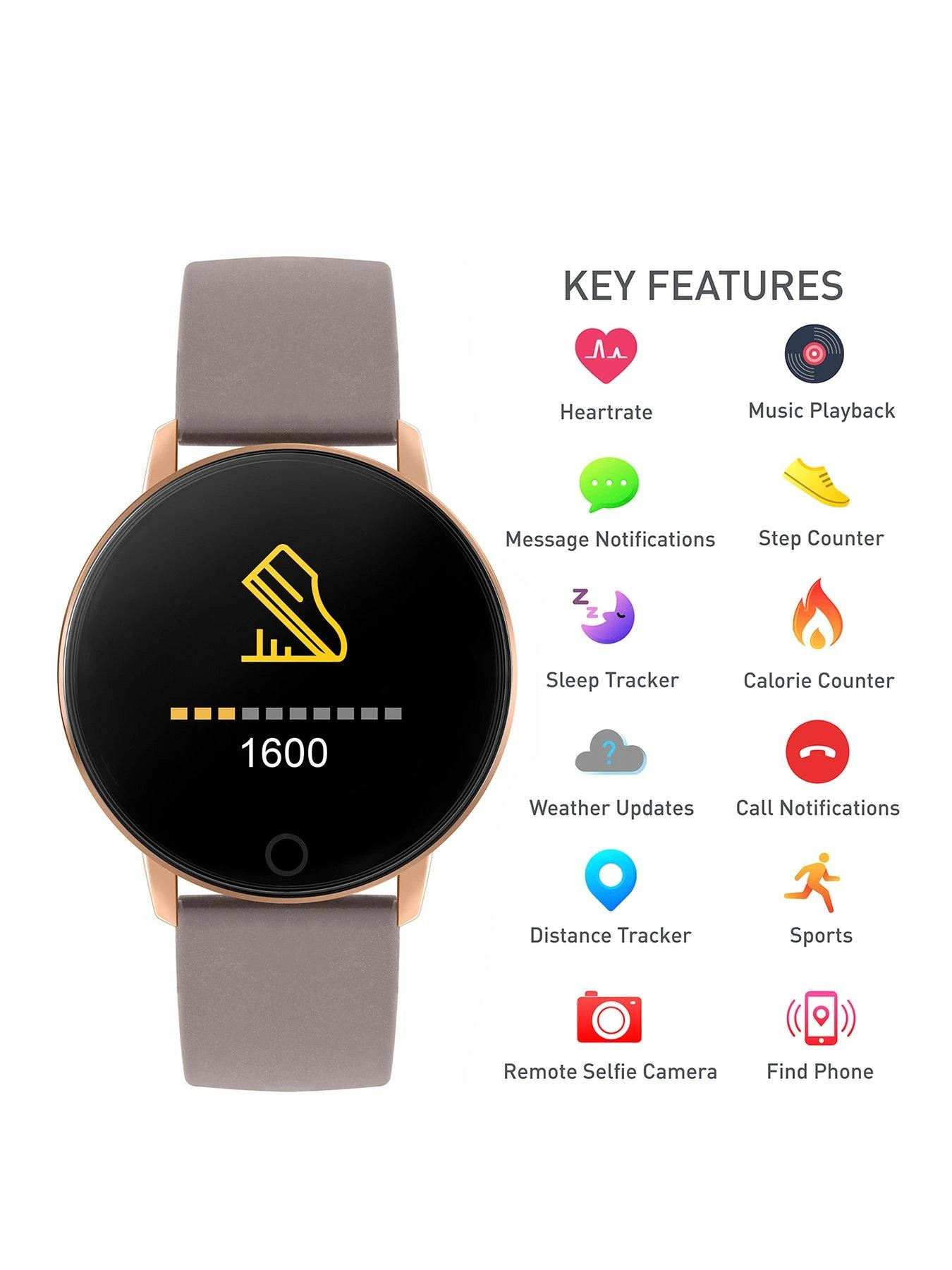 Reflex Active Series 5 Smart Watch With Heart Rate Monitor, Music Control, Colour Touch Screen And Upto 7 Day Battery Life 2 Reflex Active Series 5 Smart Watch With Heart Rate Monitor, Music Control, Colour Touch Screen And Upto 7 Day Battery Life - Image 2
