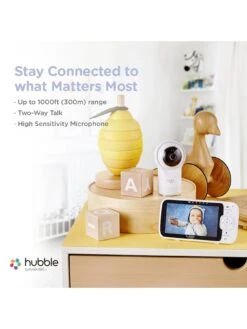 Hubble Nursery View Pro 5" Video Baby Monitor With Remote, Pan, Tilt & Zoom -Digital Station V54AT SQ3 0000000013 WHITE SLd