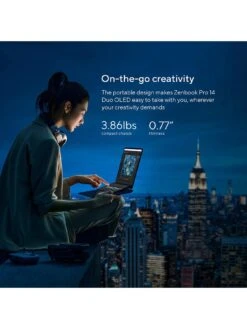 Asus Zenbook Pro 14 Duo OLED UX8402ZA-M3033W Laptop - 14.5in 2.8K Touchscreen, Intel Core I7, 16GB RAM, 512GB SSD -Digital Station V5PRN SQ7 0000000004 BLACK SLd3