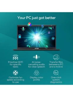 Asus Vivobook 14 X1400EA-EK1651WS Laptop - 14in FHD, Intel Pentium Gold, 4GB RAM, 128GB Storage, with Microsoft M365 (12 Months) -Digital Station V5PRW SQ7 0000000004 BLACK SLd3