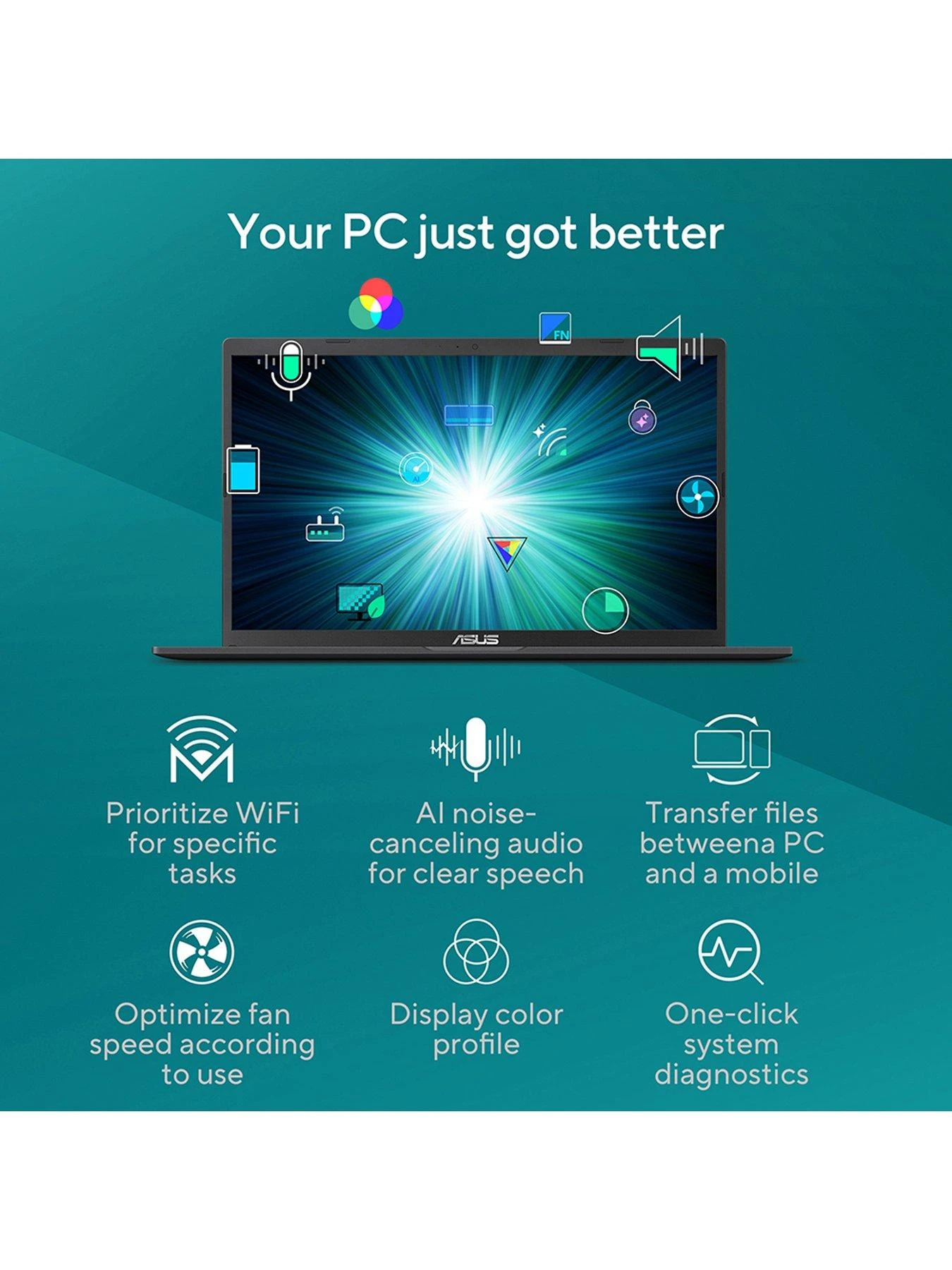 Asus VivoBook 15 X1500EA-EJ2670W Laptop - 15.6in FHD, Intel Pentium Gold, 8GB RAM, 256GB Storage - Black 5 Asus VivoBook 15 X1500EA-EJ2670W Laptop - 15.6in FHD, Intel Pentium Gold, 8GB RAM, 256GB Storage - Black - Image 5