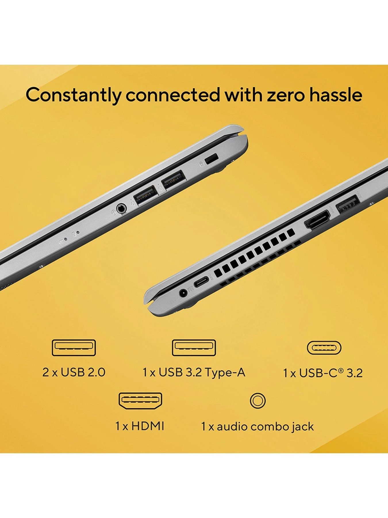 Asus VivoBook 15 X1500EA-EJ2670W Laptop - 15.6in FHD, Intel Pentium Gold, 8GB RAM, 256GB Storage - Black 7 Asus VivoBook 15 X1500EA-EJ2670W Laptop - 15.6in FHD, Intel Pentium Gold, 8GB RAM, 256GB Storage - Black - Image 7