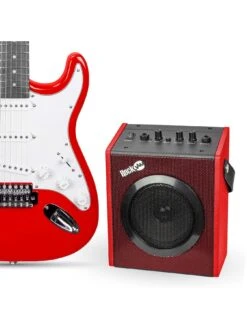 RockJam Full Size Electric Guitar Super Kit RJEG06 Red -Digital Station V7EA5 SQ3 0000000017 RED SLd1
