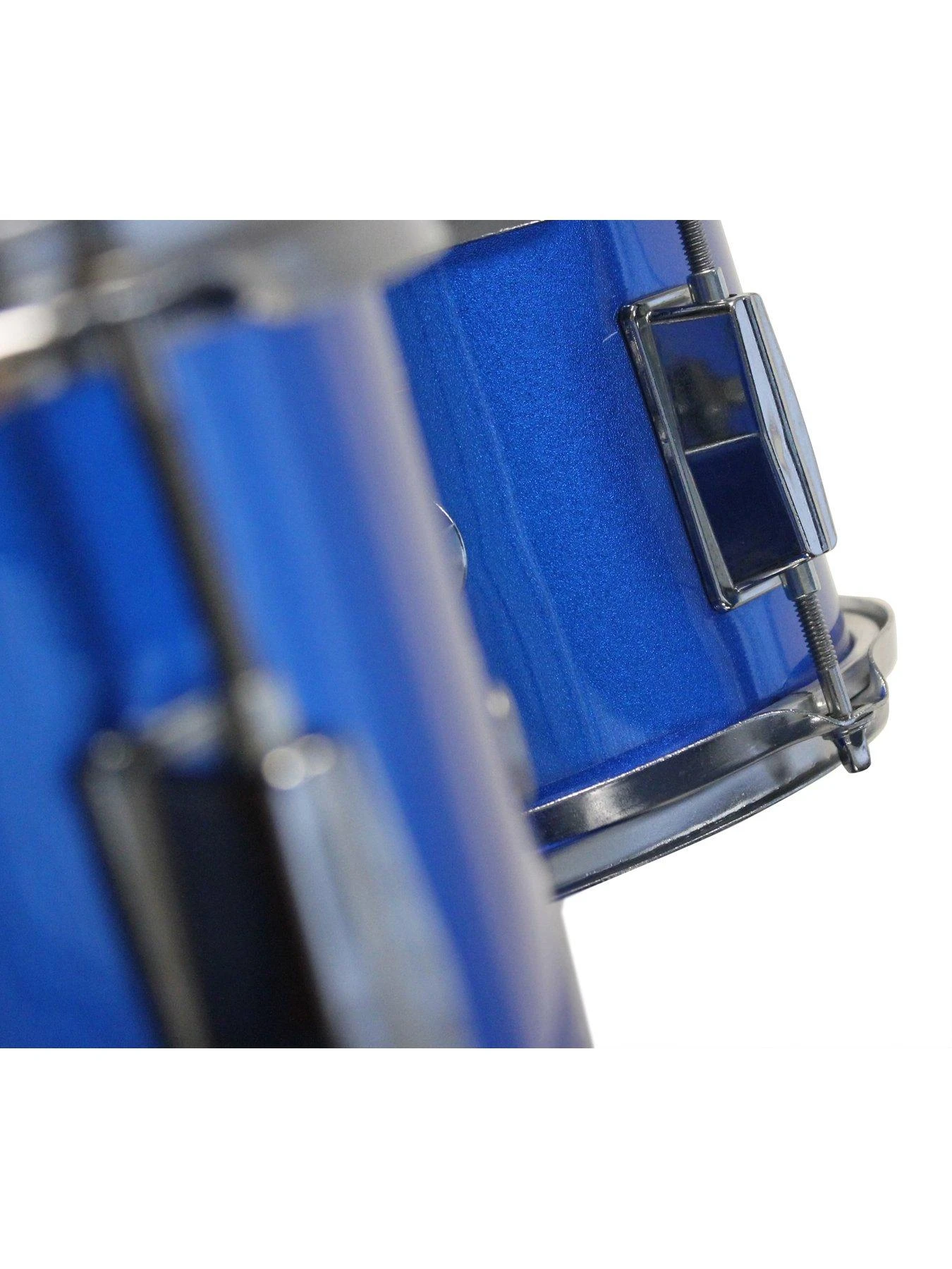 RockJam 3 Piece Junior Drum Kit With Cymbal, Pedal, Stool And Sticks - Metallic Blue 3 RockJam 3 Piece Junior Drum Kit With Cymbal, Pedal, Stool And Sticks - Metallic Blue - Image 3