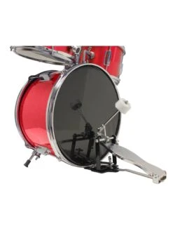RockJam 3 Piece Junior Drum Kit With Cymbal, Pedal, Stool And Sticks - Metallic Red -Digital Station V7EAD SQ4 0000000017 RED SLd2