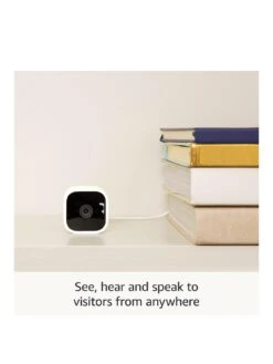 Amazon Blink Mini , Compact Indoor Plug-in Smart Security Camera, 1080p HD Video, Motion Detection, Works With Alexa , 1 Camera -Digital Station V7FYQ SQ3 0000000013 WHITE SLa