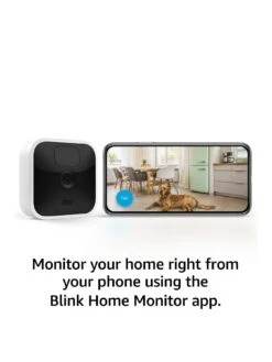 Amazon Blink Indoor , Wireless, HD Security Camera With Two-year Battery Life, Motion Detection, Two-way Audio , 1-Camera System -Digital Station V7WJM SQ3 0000000013 WHITE SLa