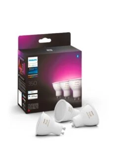 Philips Hue Hue White & Colour Ambiance Smart Spotlight 3 Pack LED 4.3W GU10 With Bluetooth -Digital Station V849P SQ3 0000000099 N A SLd1
