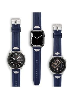 Police Wings Blue Leather Mens Apple Srap -Digital Station V85FW SQ3 0000000020 BLUE MDd