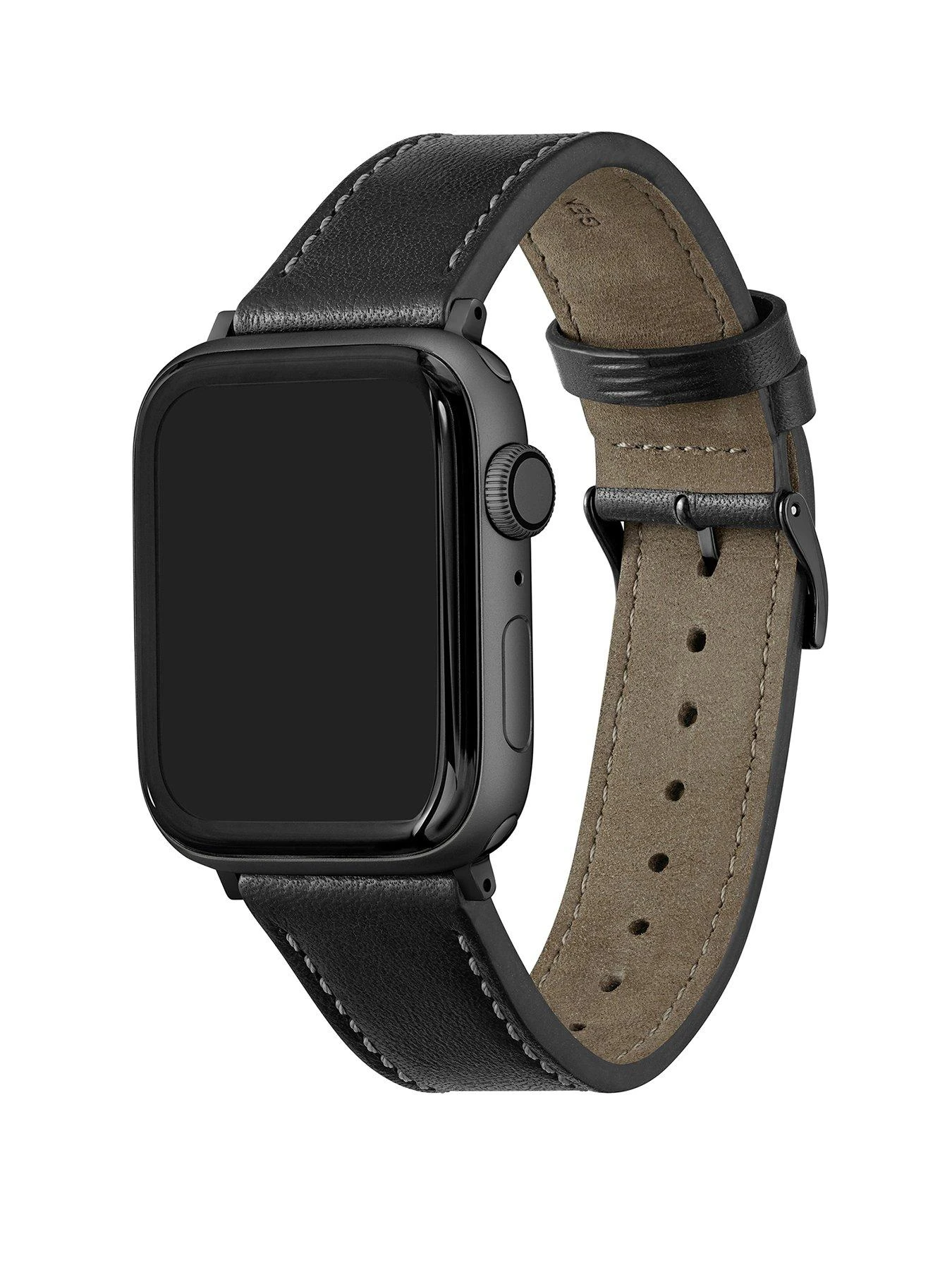 BOSS Gents BOSS Black Leather Apple Watch Strap 2 BOSS Gents BOSS Black Leather Apple Watch Strap - Image 2