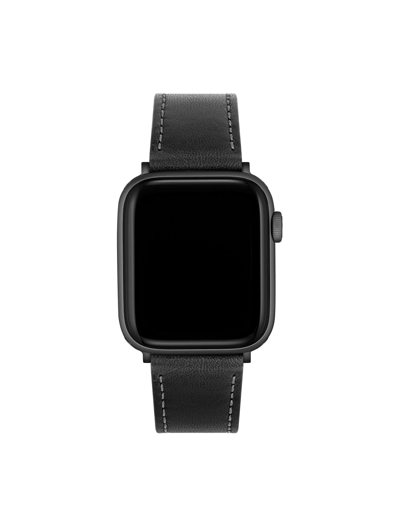 BOSS Gents BOSS Black Leather Apple Watch Strap 3 BOSS Gents BOSS Black Leather Apple Watch Strap - Image 3