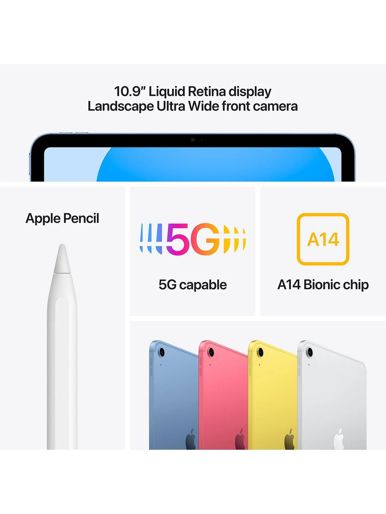 Apple IPad (10th Gen, 2022), 64Gb, Wi-Fi & Cellular, 10.9-inch - Silver 4 Apple IPad (10th Gen, 2022), 64Gb, Wi-Fi & Cellular, 10.9-inch - Silver - Image 4