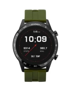 Sekonda Active Men's Silicone Strap Smartwatch - Green/Black