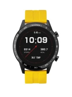 Sekonda Active Men's Silicone Strap Smartwatch - Yellow/Black