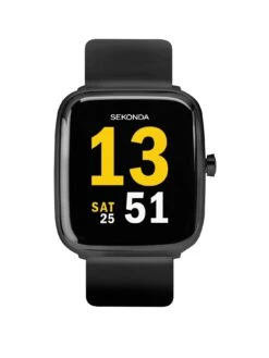 Sekonda Mens Motion Smart Watch - Black Silicone Strap With Black Dial