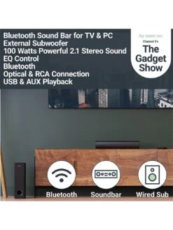 Majority Bowfell Plus Soundbar & Sub 100W -Digital Station VA3FJ SQ7 0000000004 BLACK SLd3