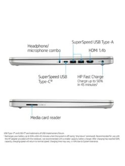 HP 14s-FQ1000NA Laptop - 14in FHD, AMD Ryzen 5, 8GB RAM, 256GB SSD, with Optional Microsoft 365 Family (12 Months) - Silver -Digital Station VAVPZ SQ4 0000000035 SILVER SLd