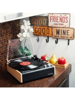 Victrola Eastwood Record Player - Dual Bluetooth 5.0 Turntable With Built-in Stereo Speakers And Audio Technica Cartridge -Digital Station VAWR8 SQ5 0000000099 N A SLd1
