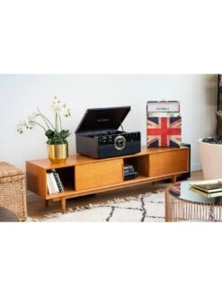 Victrola Empire 6-in-1 Music Centre - Bluetooth Record Player With Built-In Stereo Speakers, Cassette, CD And Radio -Digital Station VAWR9 SQ6 0000000556 ESPRESSO SLd2
