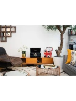 Victrola Empire 6-in-1 Music Centre - Bluetooth Record Player With Built-In Stereo Speakers, Cassette, CD And Radio -Digital Station VAWR9 SQ7 0000000556 ESPRESSO SLd3