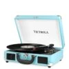 Victrola Journey Portable Record Player (Turquoise) - Bluetooth 5.0 Suitcase Turntable With Built-In Stereo Speakers
