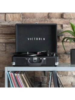 Victrola Journey+ Portable Record Player - Dual Bluetooth 5.0 Suitcase Turntable With Built-In Stereo Speakers -Digital Station VAWRG SQ4 0000000004 BLACK SLd