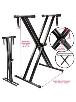 RockJam RJX29 Keyboard Stand -Digital Station VEUB8 SQ7 0000000004 BLACK SLd5