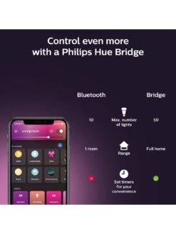 Philips Hue Hue White & Colour Ambiance Smart Bulb 3 Pack LED 6.5W B22 -Digital Station VGENE SQ7 0000000099 N A SLd5