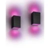 Philips Hue Hue Resonate White And Colour Ambiance Smart Outdoor Wall Light Twin Pack Black