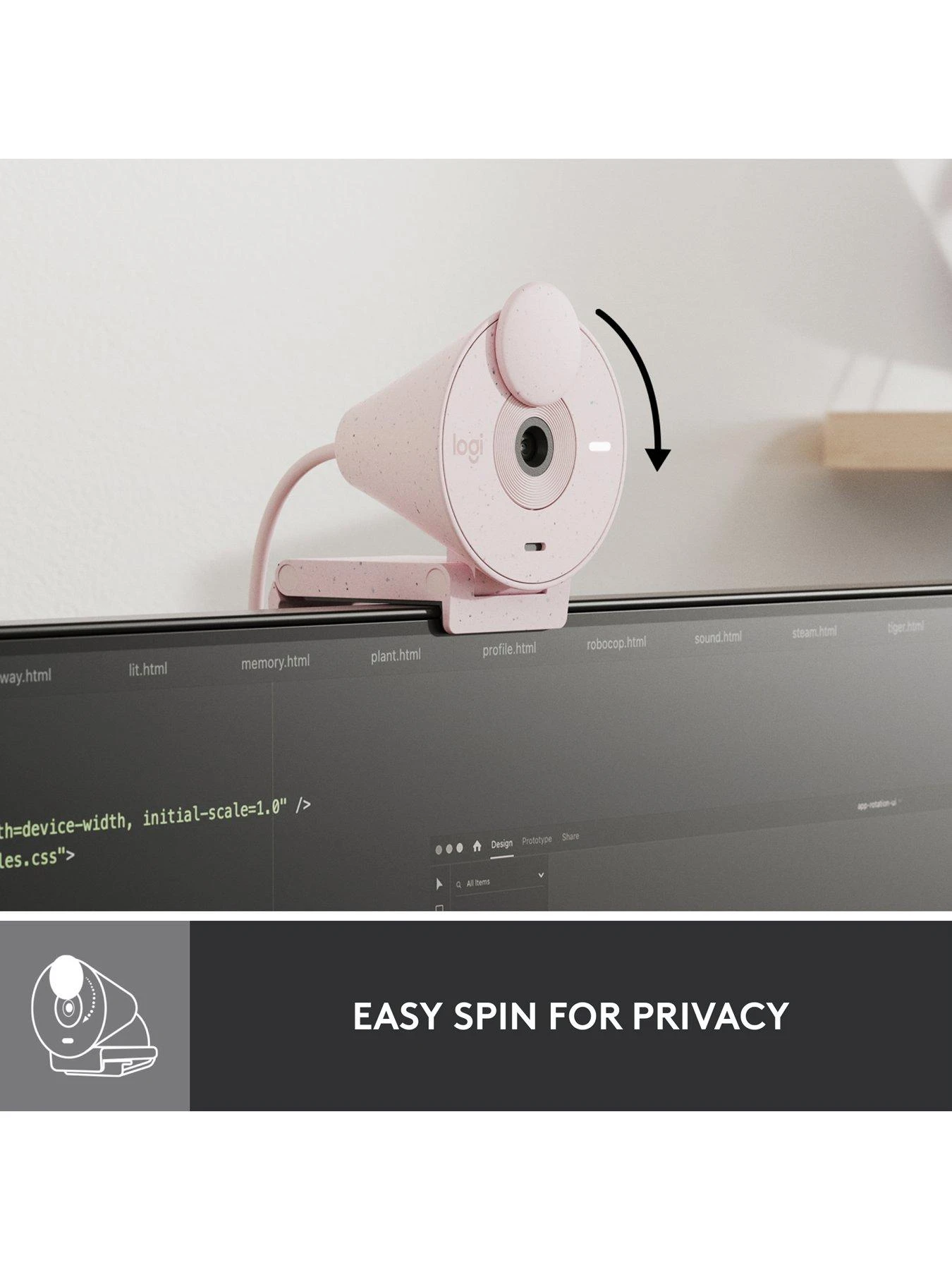 Logitech Brio 300 Full HD Webcam-ROSE 5 Logitech Brio 300 Full HD Webcam-ROSE - Image 5