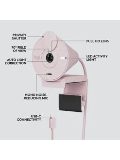 Logitech Brio 300 Full HD Webcam-ROSE 12 Logitech Brio 300 Full HD Webcam-ROSE -Digital Station VGFJT SQ6 0000000313 ROSE SLd4