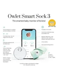 Owlet Monitor Duo: Smart Sock 3 + Cam 2 - Mint -Digital Station VGKYQ SQ3 0000000258 MINT SLd