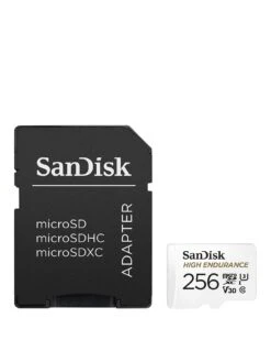 SanDisk High Endurance MicroSD 256GB + SD Adapter - For Dash Cams & Home Monitoring -Digital Station VHDXF SQ3 0000000099 N A SLa