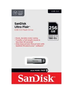 SanDisk Ultra Flair 256GB, USB 3.0 Flash Drive, 150MB/s Read
