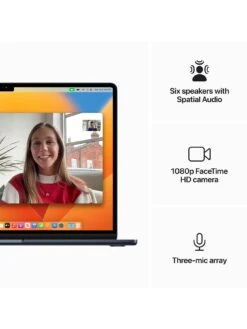 Apple MacBook Air (M2, 2023) 15-inch with 8-core CPU And 10-core GPU, 512GB - Midnight -Digital Station VHWXX SQ4 0000000976 MIDNIGHT SLd
