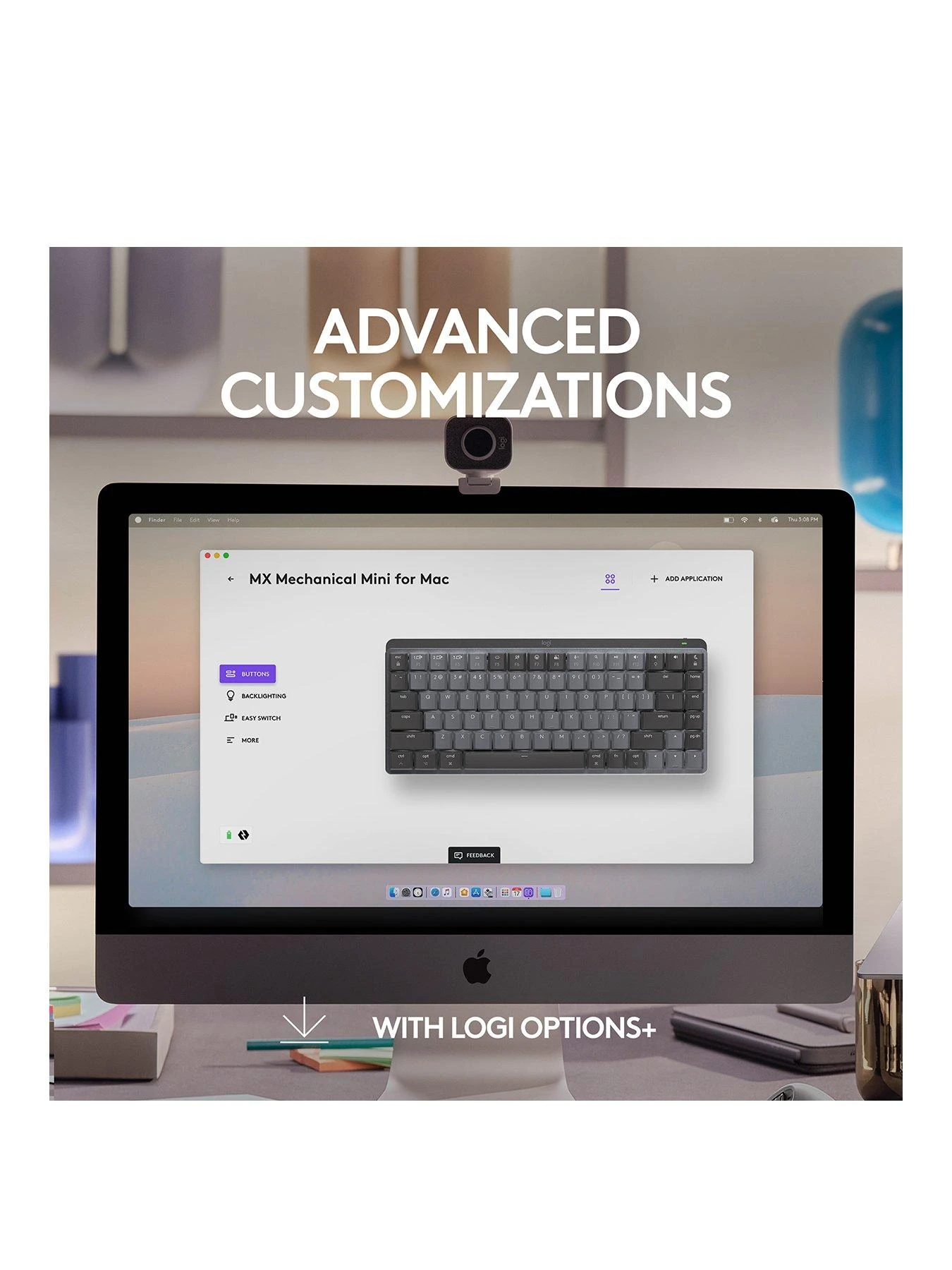 Logitech MX Mechanical Mini For Mac Minimalist Wireless Illuminated Keyboard 2 Logitech MX Mechanical Mini For Mac Minimalist Wireless Illuminated Keyboard - Image 2