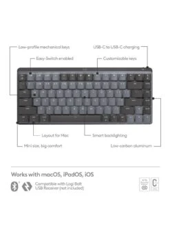 Logitech MX Mechanical Mini For Mac Minimalist Wireless Illuminated Keyboard 12 Logitech MX Mechanical Mini For Mac Minimalist Wireless Illuminated Keyboard -Digital Station VI1ZL SQ6 0000000674 SPACE GREY SLd2