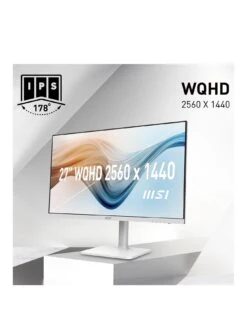 MSI Modern MD272QPW 27 Inch, Quad HD, 75Hz, IPS, USB Type-C, Built-in USB Hub, Flat Monitor With Adjustable Stand & Built-in Speakers -Digital Station VIE9C SQ3 0000000004 BLACK SLa
