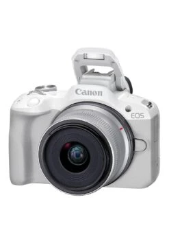 Canon® Canon EOS R50 APS-C Mirrorless Camera Inc RF-S 18-45mm Lens - White -Digital Station VIMGF SQ3 0000000013 WHITE SLa