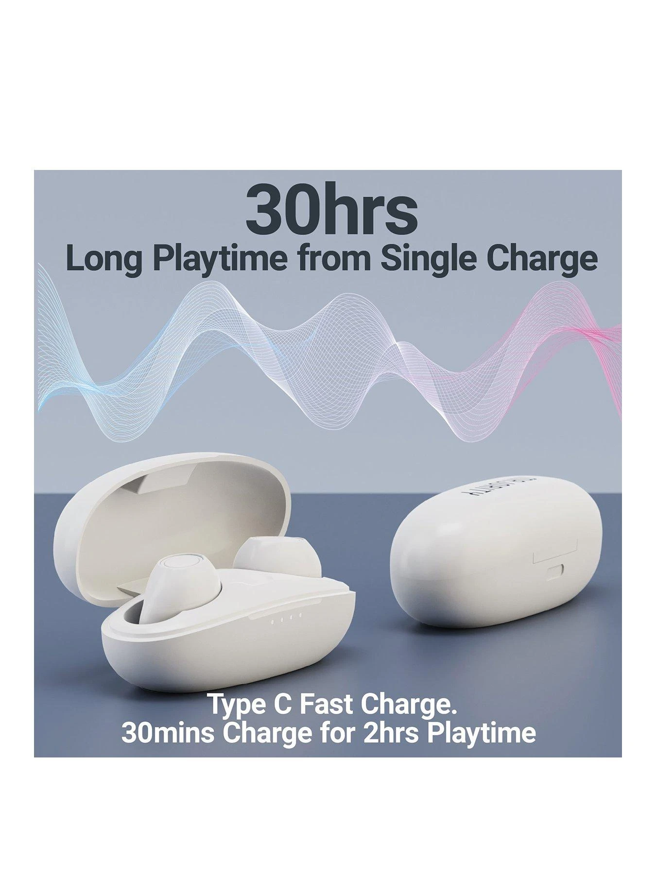 Majority Tru Bio TWS Earbuds White 3 Majority Tru Bio TWS Earbuds White - Image 3